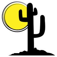 190x190 Cactus Silhouettes On White Background Premium Clipart