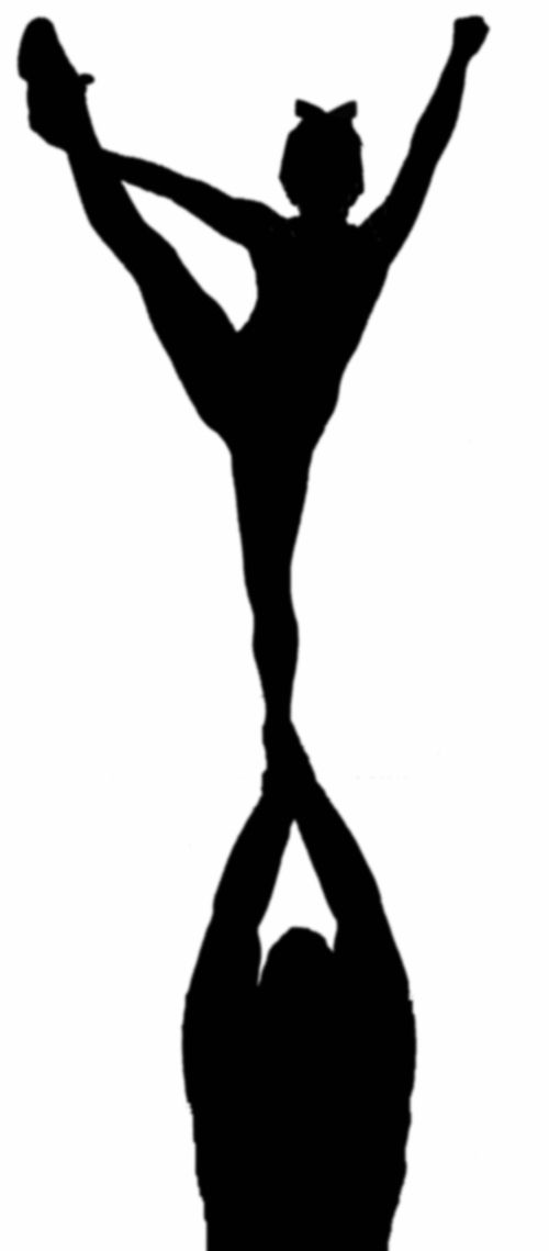 500x1139 Cheer Clipart Black And White Stunting