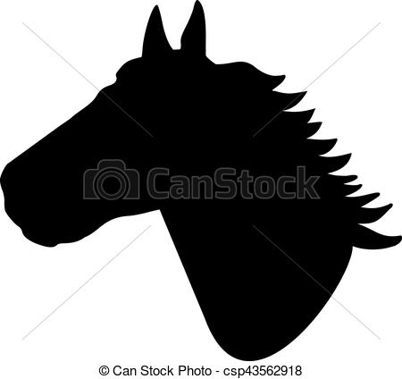 450x424 Horse Head Silhouette Vector Clip Art