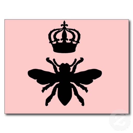 512x512 Vintage Chic Queen Bee Silhouette Post Card Bees Buzz Bazar