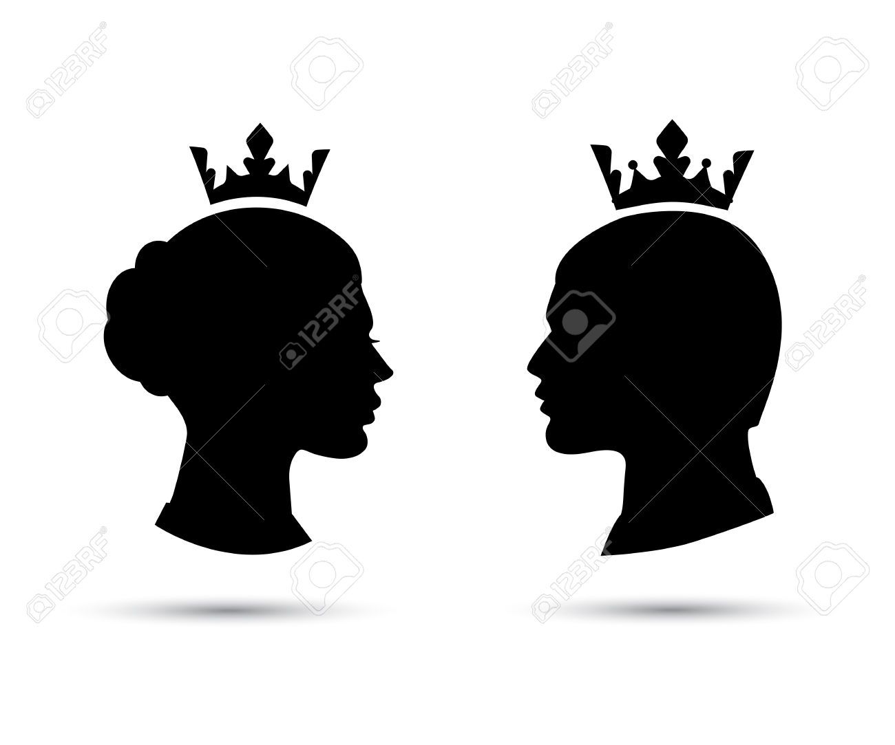 1300x1083 King And Queen Heads, King And Queen Face, Black Silhouette
