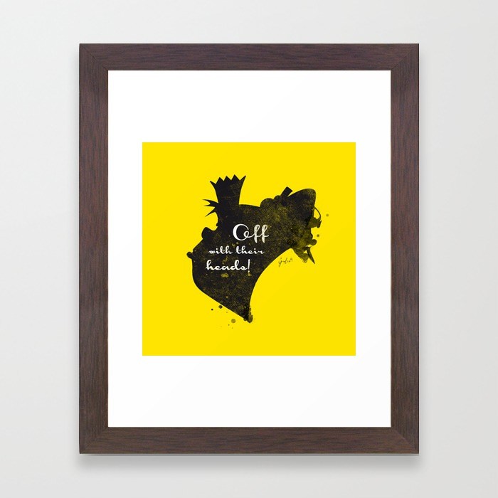 700x700 Off With Their Heads The Queen Of Hearts Silhouette Quote Framed