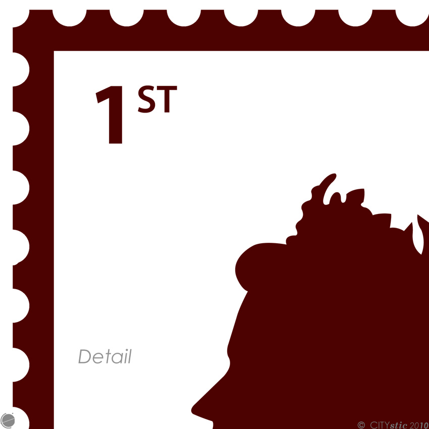 850x850 British Stamp Queen Elizabeth Silhouette Decal
