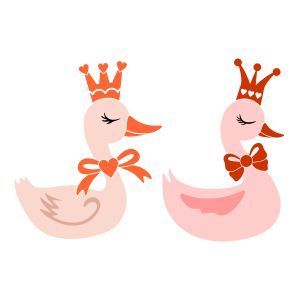 300x300 Crown Queen Duck Cuttable Design Cut File. Vector, Clipart
