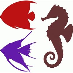 236x236 Tropical Fish Stencil Svg Dxf File Instant Download Monogram Frame