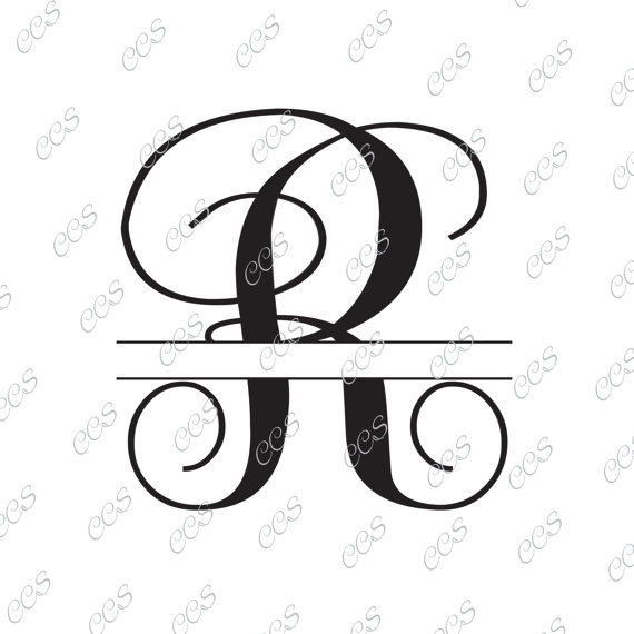 570x570 Digital Cut File, Split Vine Letters