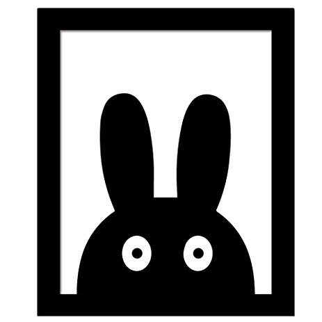 463x463 Black White Nordic Rabbit Head Canvas Animal Poster(19