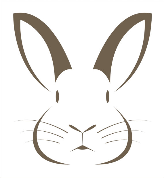 Bunny Face Black And White Clipart : Easter bunny face * pink and black