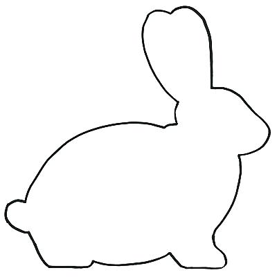 400x401 Bunny Templates Silhouette Coloring Pages Bunny Head Outline