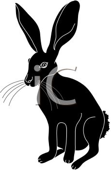 229x350 Picture Of A Silhouette Of A Jack Rabbit In A Vector Clip Art