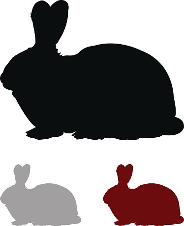 374x461 Rabbit Silhouette Premium Clipart