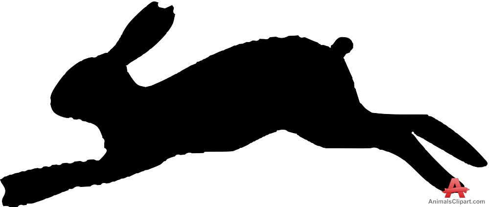 999x423 Running Rabbit Silhouette Clipart