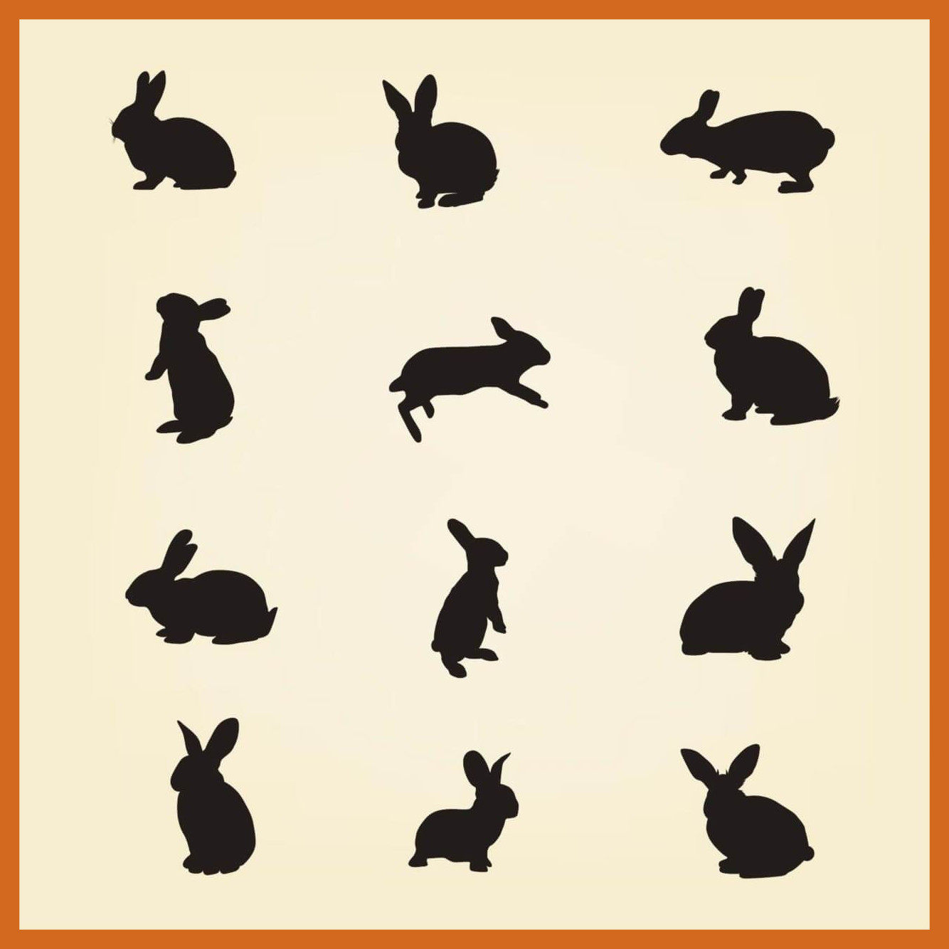 1334x1334 The Best Vector Pict For Rabbit Silhouette Style And Inspiration