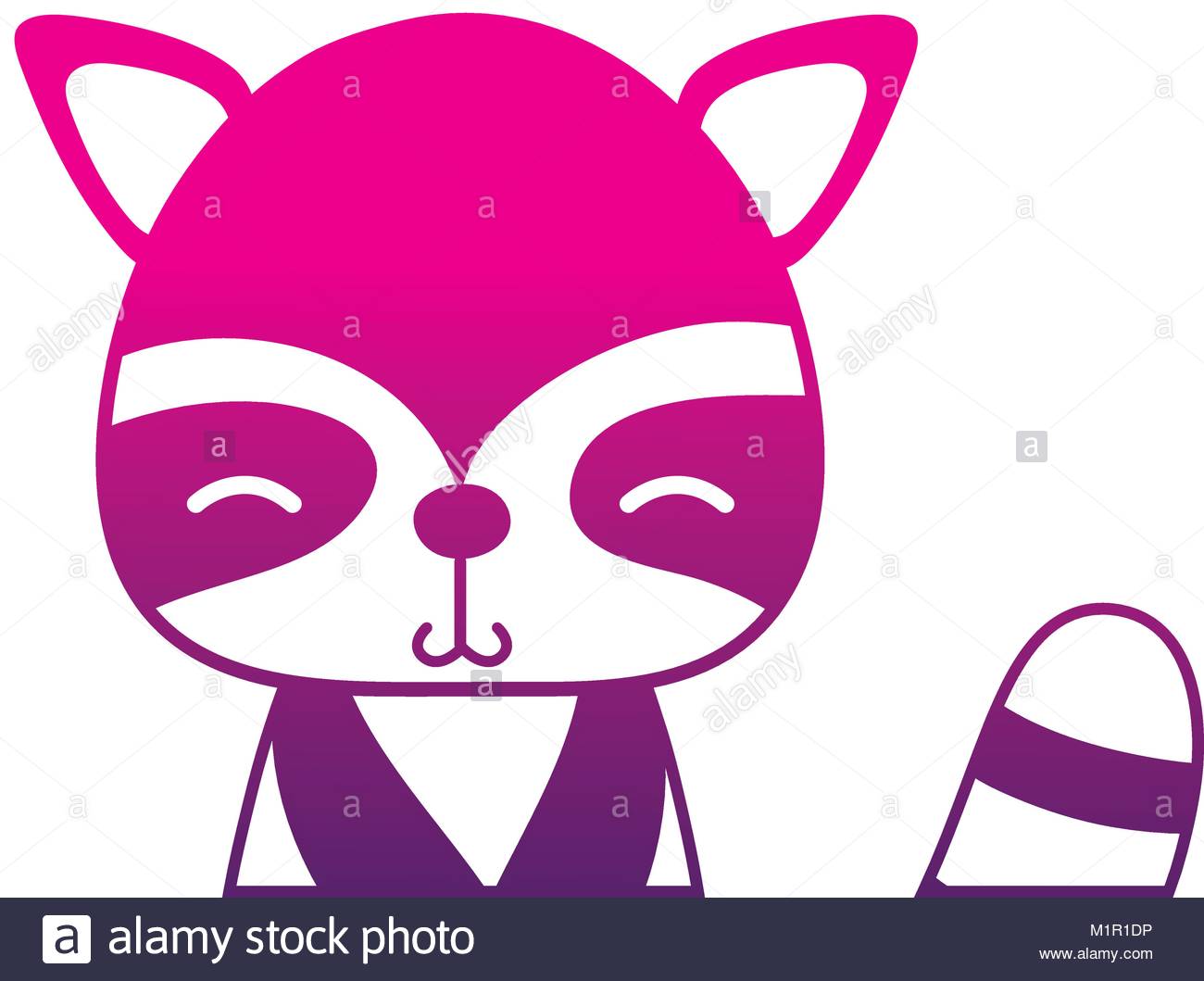1300x1059 Color Silhouette Adorable And Shy Raccoon Wild Animal Stock Vector