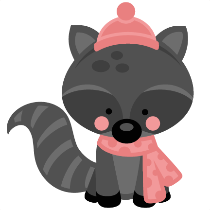432x432 Girl Winter Raccoon Svg Scrapbook Cut File Cute Clipart Files