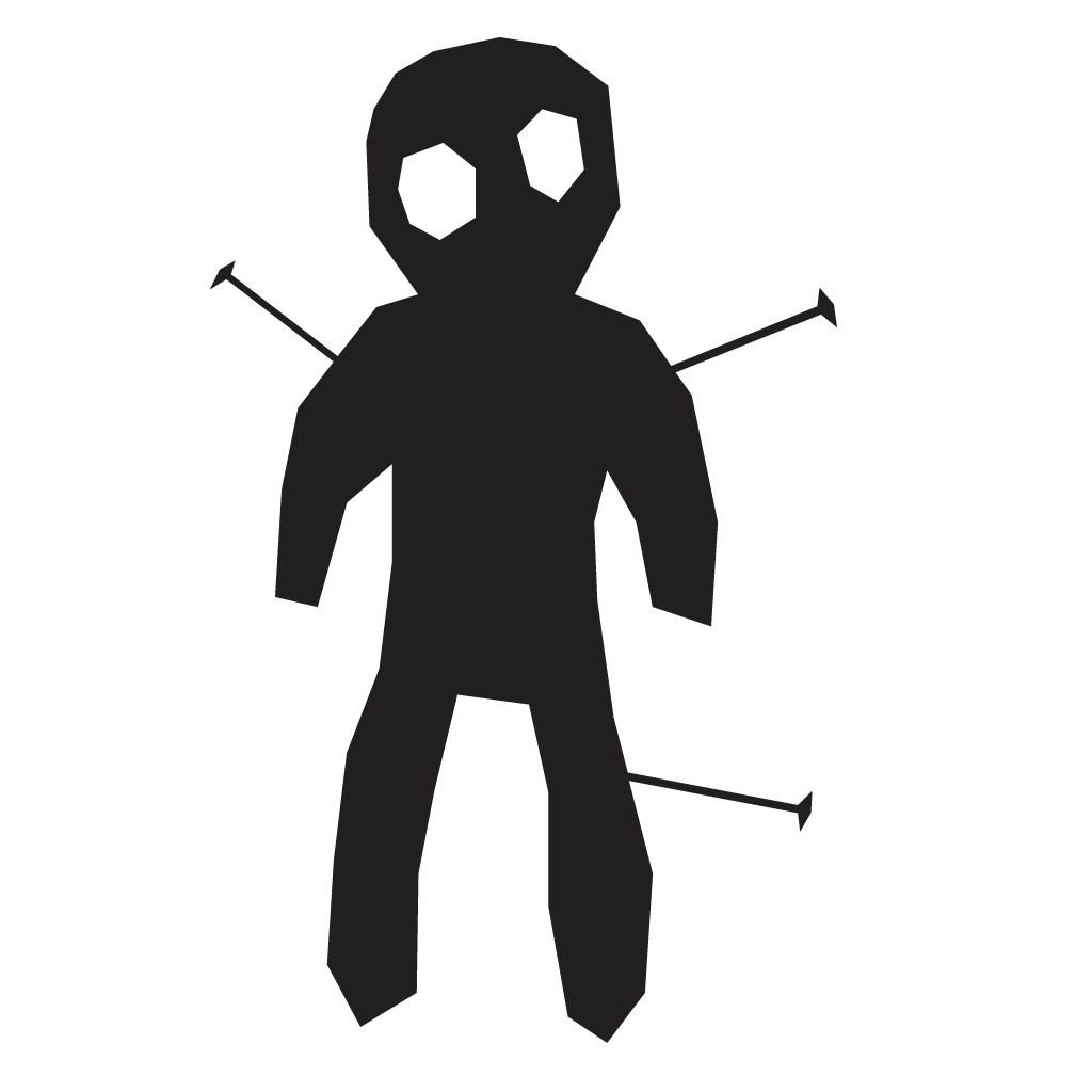 1024x1024 Voodoo Doll Silhouette Decal Vinyl Sticker Sticker