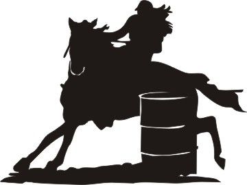 360x270 Barrel Racer Silhouette Vinyl Window Decal 6x4.5 Graphics