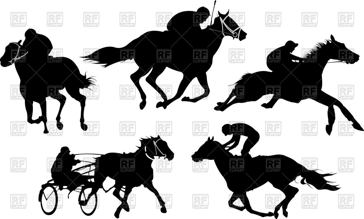 1200x722 Horse Racing Silhouettes Royalty Free Vector Clip Art Image