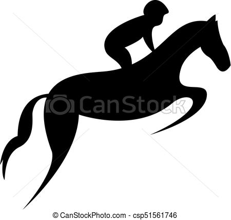 450x428 Simplified Horse Race. Equestrian Sport. Silhouette Of Eps
