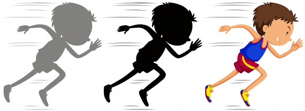 626x229 Man Running In Race With His Silhouette Vector Free Download