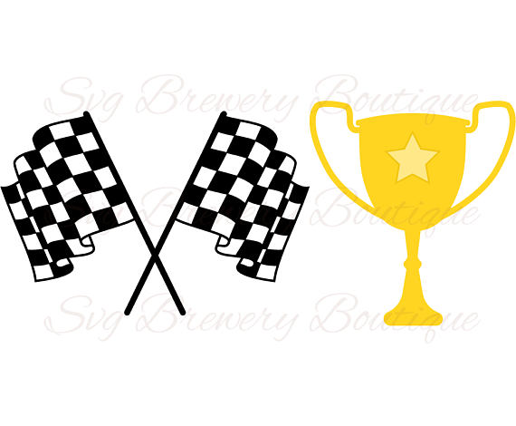 570x470 Race Flag Trophy Svg Png Dxf Pdf For Cricut Silhouette