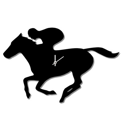400x400 Wagging Tail Race Horse Clock