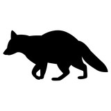 160x160 Vector Image Of Silhouette Of A Raccoon On A White Background