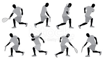 350x200 Multiple Images Of A Man Playing Racquetball Stock Vectors