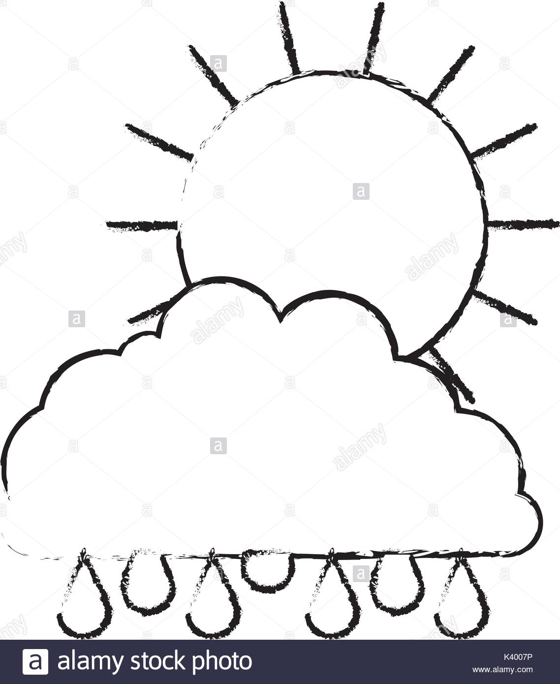 1138x1390 Sun And Cloud With Drops Rain In Monochrome Blurred Silhouette