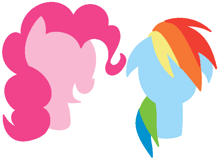718x526 Pinkie Pie And Rainbow Dash Silhouette By Starlight247