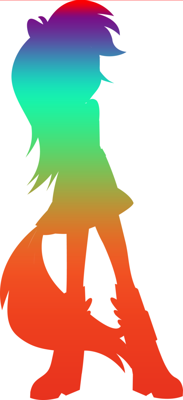 605x1319 Silhouette Of Rainbow Dash By Mimisari