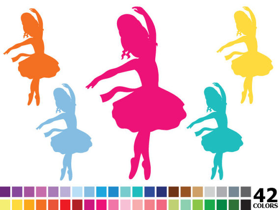 570x428 Rainbow Silhouette Ballerina Clipart