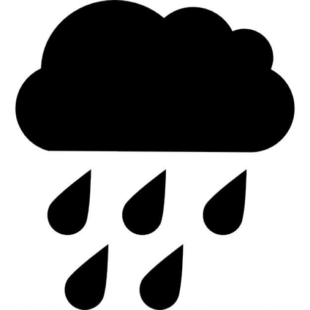 626x626 Raindrops Falling Of A Black Cloud Icons Free Download