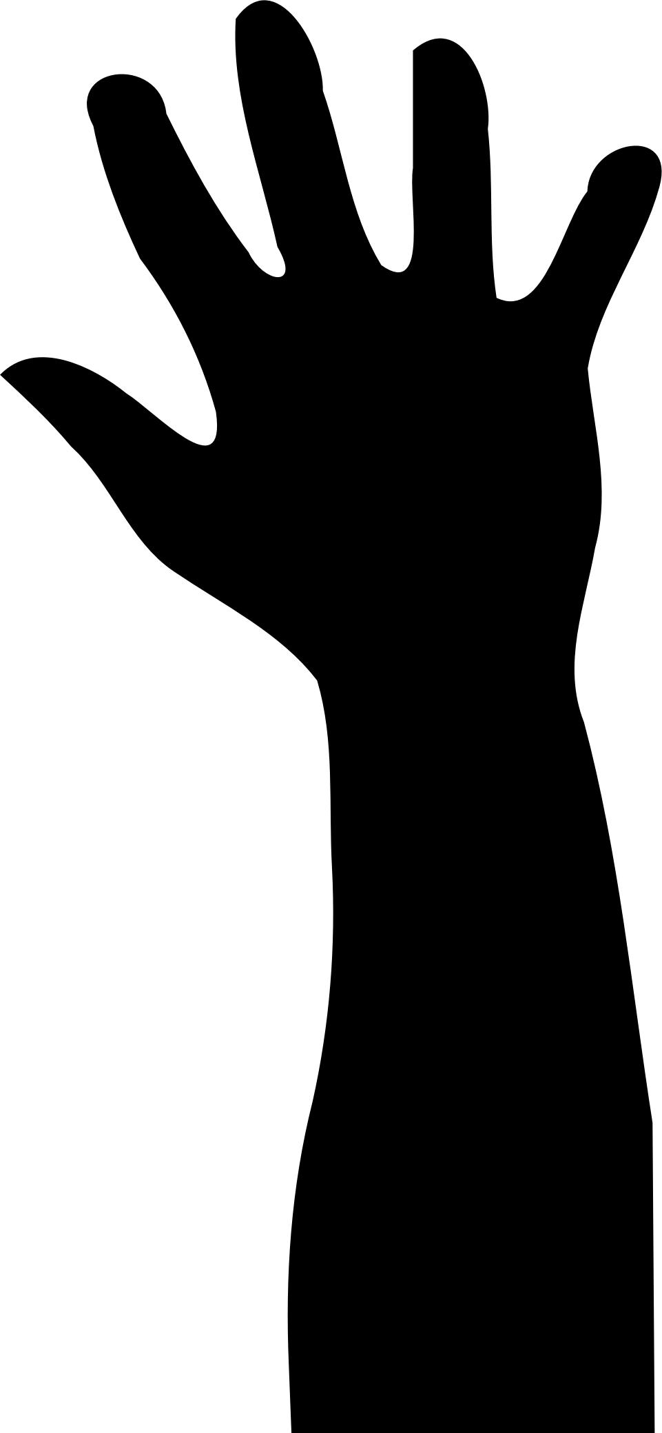 961x2079 Raised Hand In Silhouette Icons Png