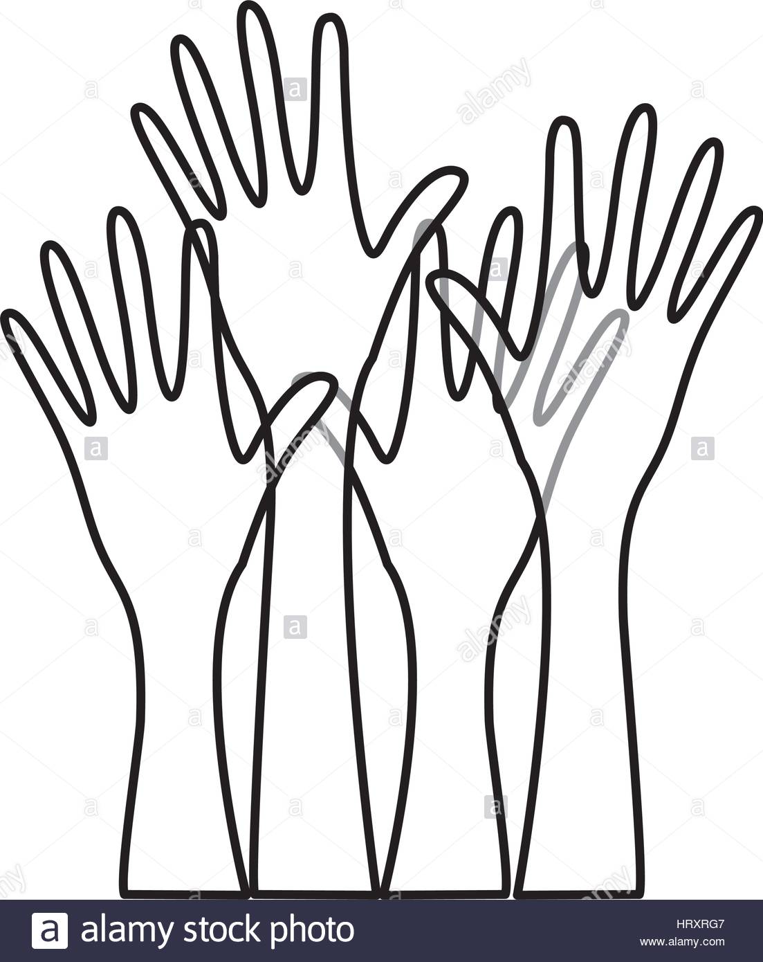 1103x1390 Hands Raised Stock Vector Images