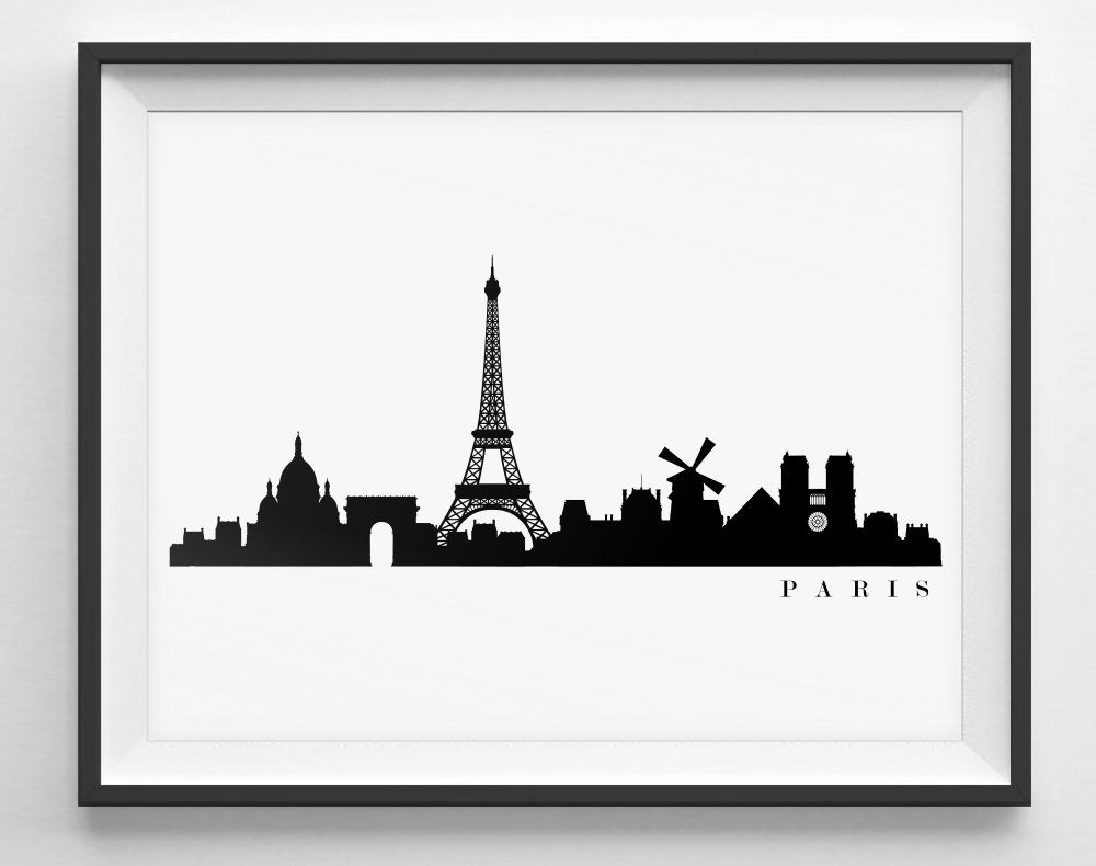 1000x790 Paris Skyline Silhouette