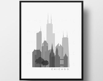 340x270 Raleigh Skyline Silhouette Printable Download Black