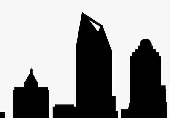 570x398 Charlotte Skyline Silhouette Printable Skyline