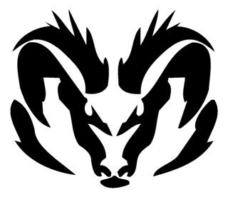 320x276 Ram Head 2 Decal Sticker