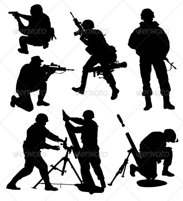 590x648 Armed Soldier Silhouette Soldier Silhouette, Silhouette And Arms