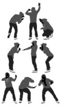 125x214 Hip Hop Silhouette, Vector Illustration Stock Vectors
