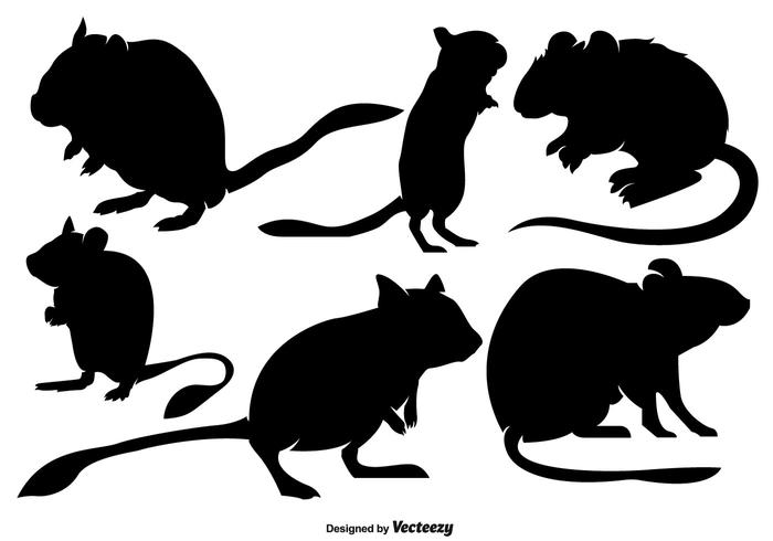 700x490 Vector Collection Of Silhouettes Of Gerbil Rodents