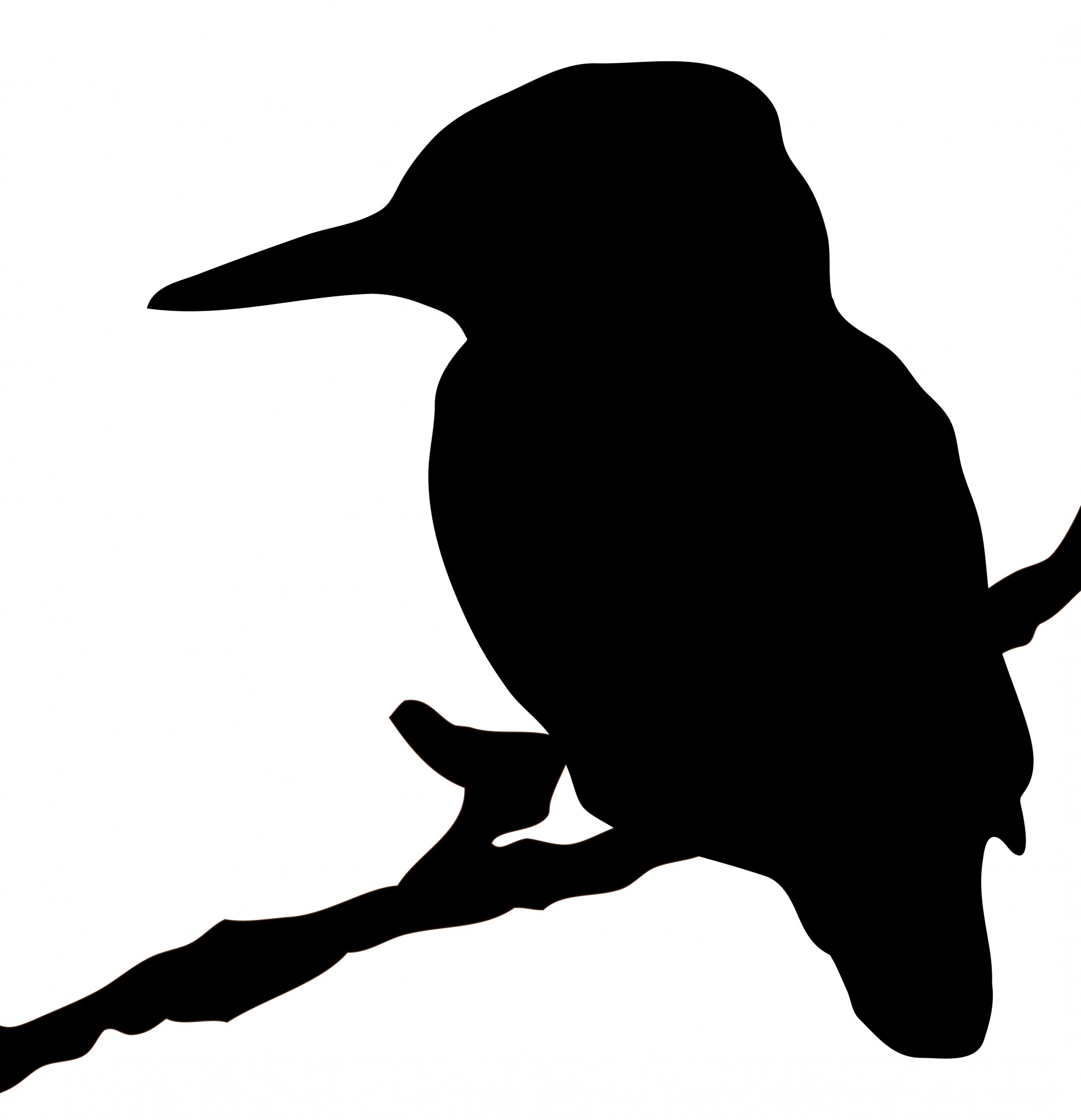 1853x1920 Kingfisher Bird Silhouette Clipart Free Stock Photo