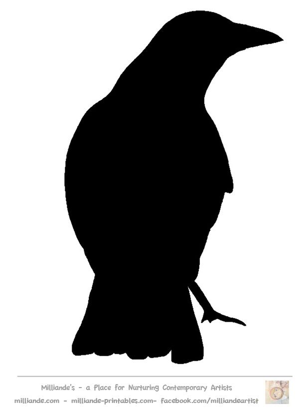 618x824 Bird Silhouette Stencil Template Crow