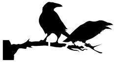 236x127 Raven Silhouette Stencil Art Christmas Ravens