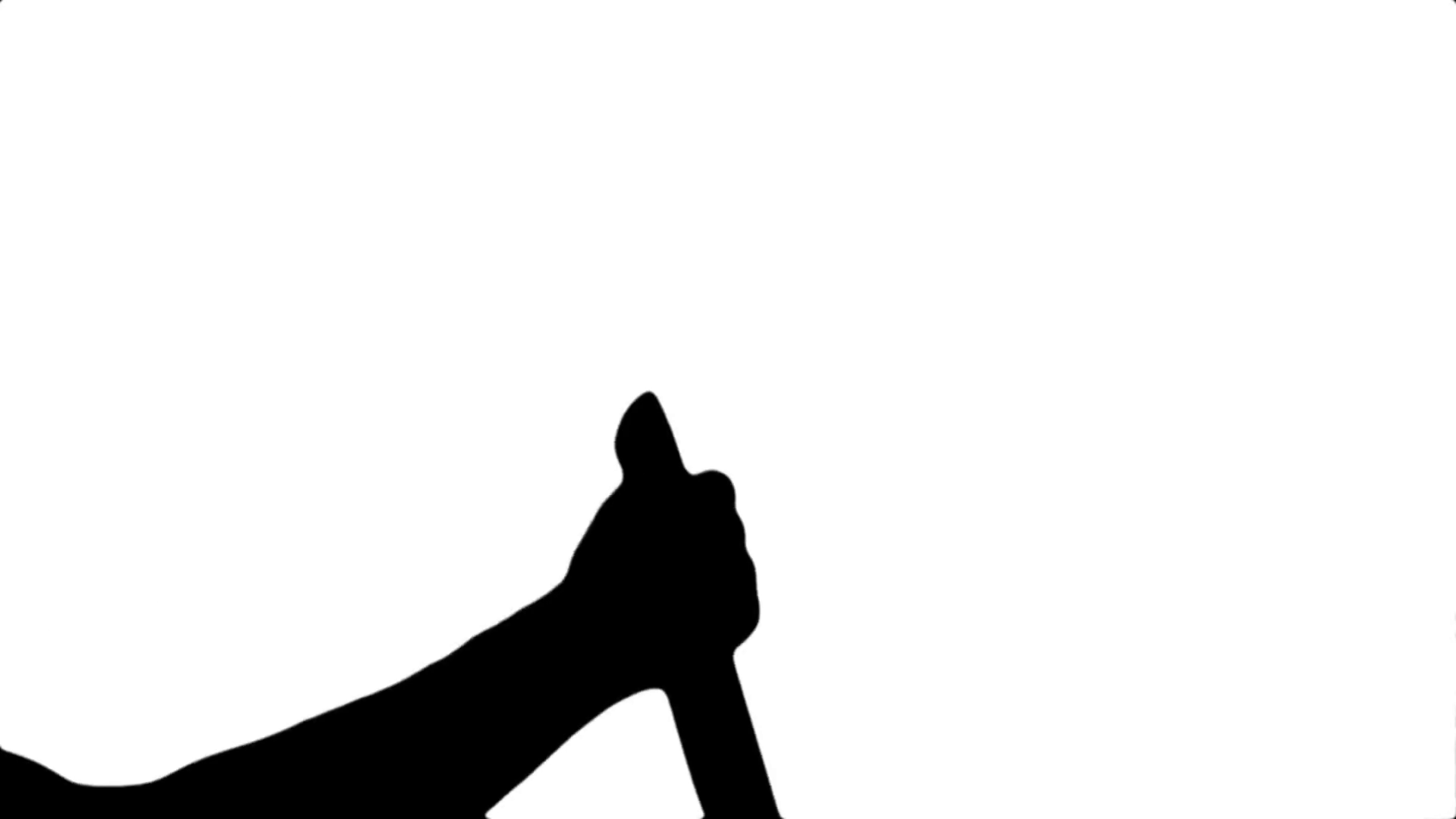 1920x1080 Black Silhouette Of A Beating Knife In Hand On A White Background