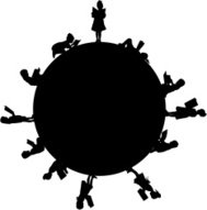 189x191 Silhouette Of Man And Baby Premium Clipart
