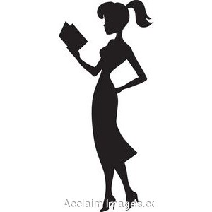 300x300 Woman Silhouette In Dress Standing Clipart Collection