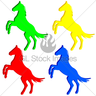 325x325 Rearing Up Horse Vector Silhouette Gl Stock Images