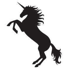 236x236 Set Of Fine Unicorn Silhouettes Running Rearing And Jumping Magic